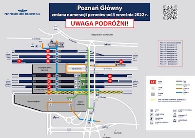 Nowa numeracja na stacji Poznań Główny