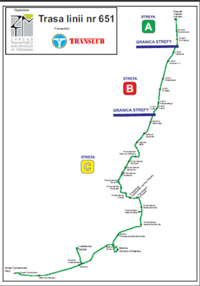 Czasowa zmana trasy linii nr 651