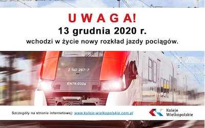Koleje Wielkopolskie według nowego rozkładu