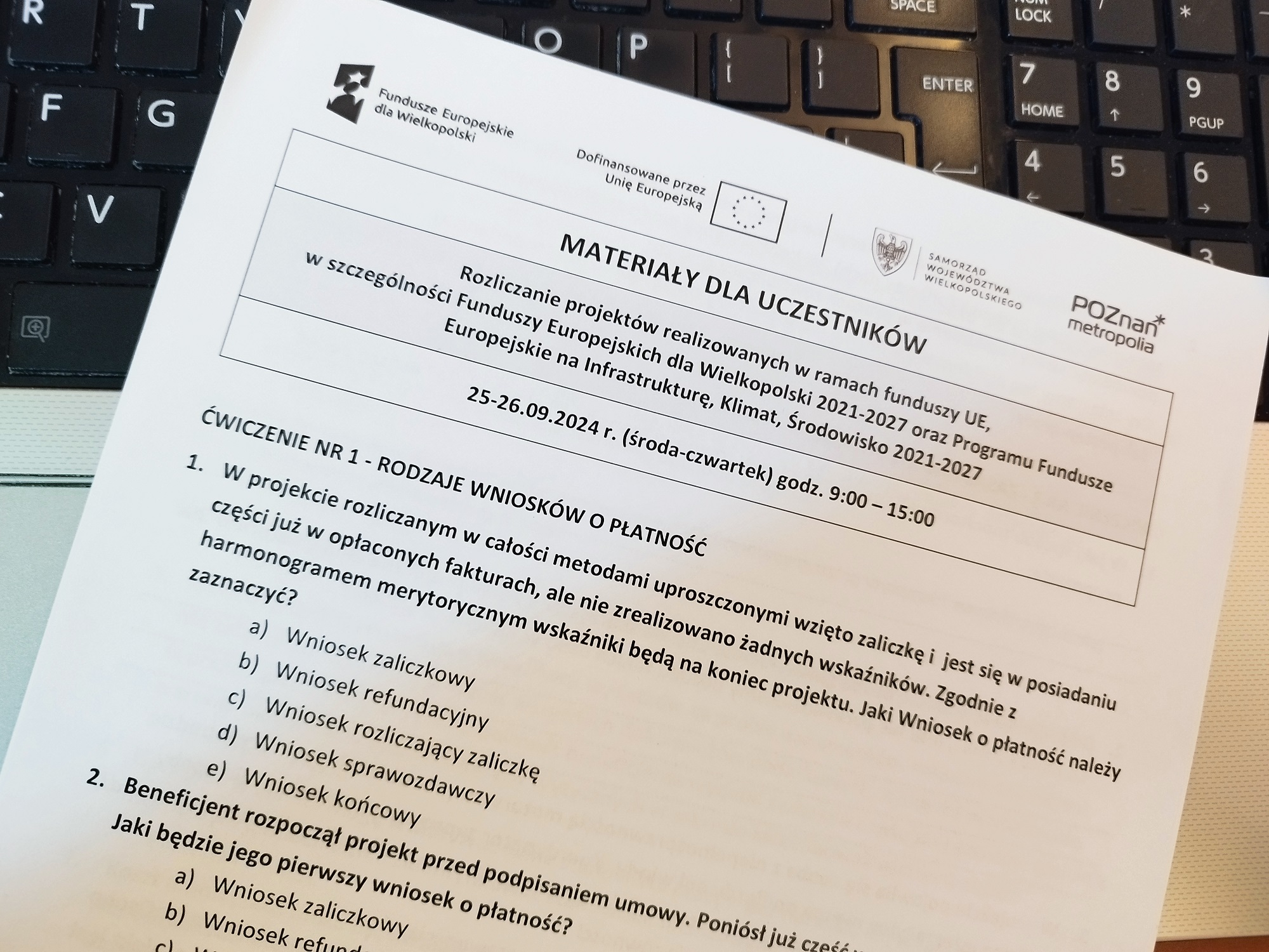 Szkolenie z rozliczania projektów realizowanych w ramach funduszy UE