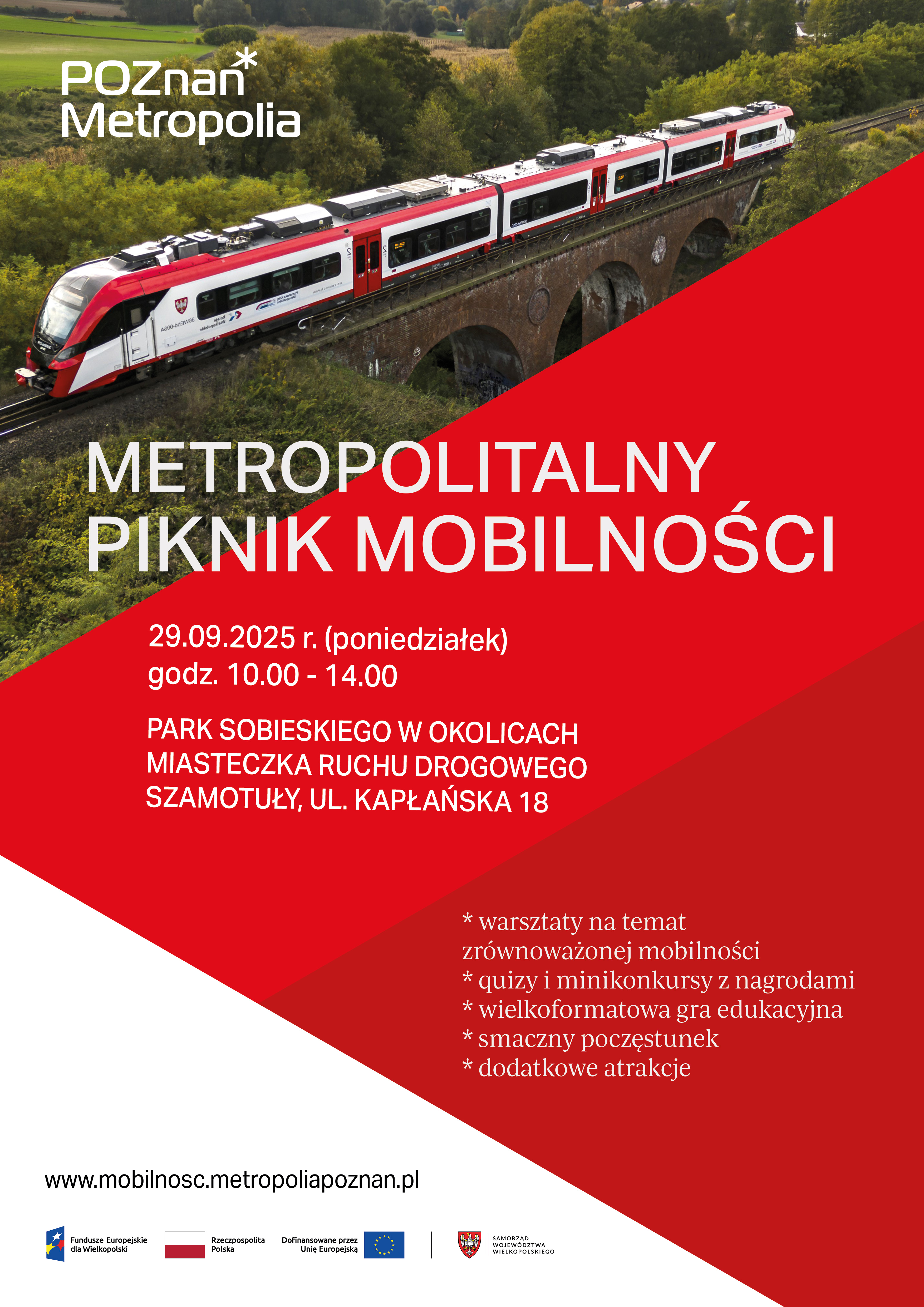 Plakat informujący o pikniku w Szamotułach. Na obrazku znajduje się powtórzenie informacji z tekstu na stronie.